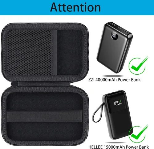 Miniatura 3 de khanka Estuche rígido para cargador portátil ZZI Tamaño de bolsillo 40000mAh Power Bank/HELLEE Cargador portátil con cable integrado, banco