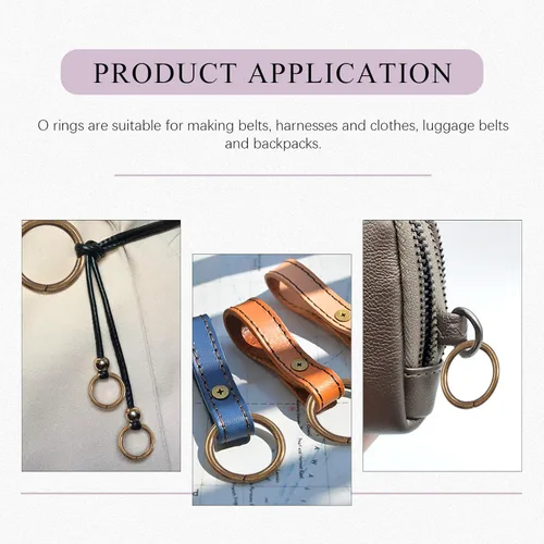 Miniatura 7 de Swpeet 60 anillos de metal multiusos de bronce resistentes de 5/4 de pulgada a 1.260 in para bolsas de hardware, anillos de mano, accesorios