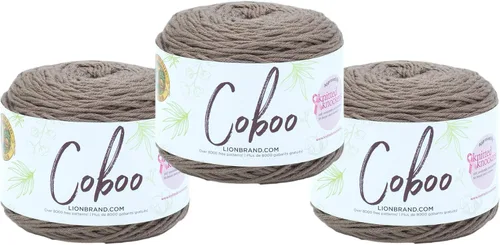 Miniatura 46 de Lion Brand Yarn Coboo, hilo suave para tejer, hacer ganchillo y manualidades, Vanilla Blossom, paquete de 3 Flor de vainilla