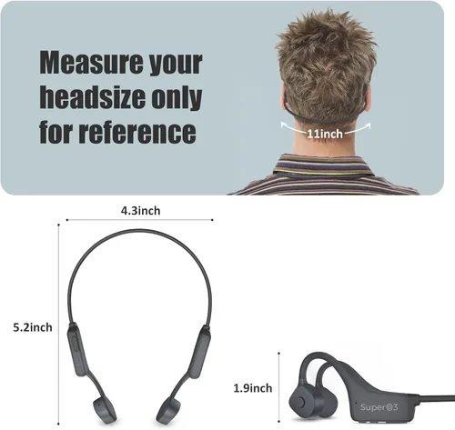 Miniatura 8 de Auriculares de conducción ósea impermeables Bluetooth 5.2 Auriculares deportivos inalámbricos con doble cancelación de ruido, auriculares de Azul