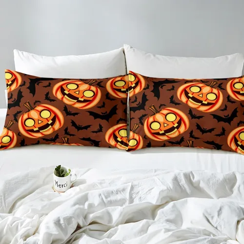 Miniatura 4 de Erosebridal Sábana bajera ajustable de Halloween, diseño de calabaza de dibujos animados, diseño de arco iris para niños, niñas, adolescentes