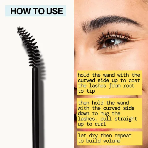 Miniatura 10 de Pacifica Activist Volume & Curl Mascara – Rímel de rizado instantáneo y voluminizador, fórmula de ceras y fibras vegetales, cepillo vegano, vegano