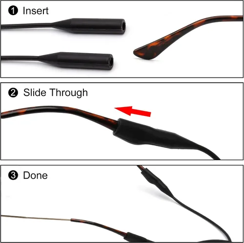 Miniatura 4 de 3 Pack Elastic Silicone Eye Glasses Strap, Sports Sunglasses Straps, Reading Eyeglasses Holder/Rope/String/Retainer/Cords