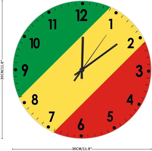 Miniatura 466 de Cheyan Reloj de pared con bandera de Canadá de 12 pulgadas, silencioso, sin tictac, de PVC, funciona con pilas, reloj redondo decorativo, regalo