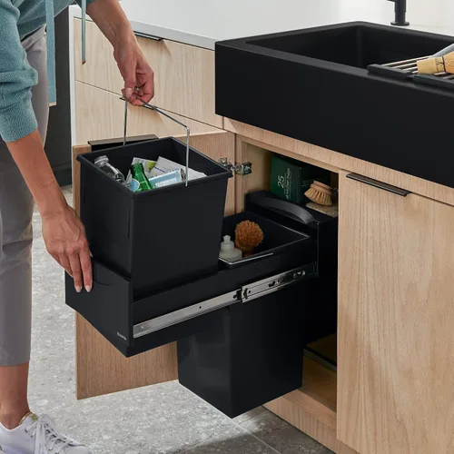 Miniatura 9 de Blanco 526376 Botton II 30/2 - Contenedor para clasificador de residuos de cocina 30/2-526376, negro, 48,2 x 25,1 x 40