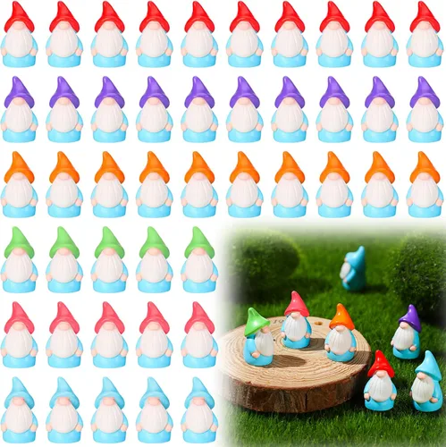 Wonderjune Mini gnomos de resina a granel, pequeñas estatuas de hadas, pequeños gnomos en miniatura para paisaje, exterior, patio, césped, macetas