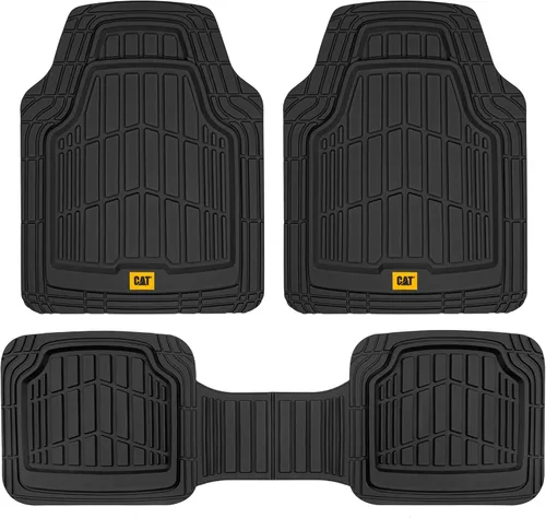 Miniatura 9 de Cat ToughRide - Tapetes de goma resistentes de 3 piezas para todo el año, para automóvil, camión, camioneta, SUV, color negro, ribete prémium