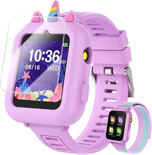 Miniatura 9 de MOFGDNI Reloj inteligente para niños con 39 juegos, pantalla táctil, cámara, video, reproductor de música, podómetro, calculadora, calendario