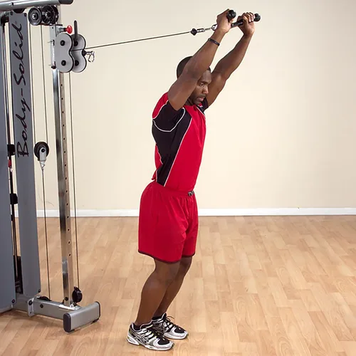 Miniatura 4 de Body-Solid Tools MB507RG Pro-Grip - Accesorio de barra en V equilibrado para máquinas de cable, entrenamiento de bíceps y tríceps