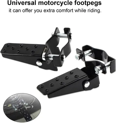 Miniatura 2 de Universal Retro Motocicleta Plegable Piernas, Pasajero de Acero Reposapiés para Motocicleta ATV Scooter