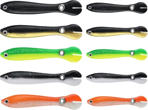 Miniatura 8 de Ainiv Bionic - Señuelo de pesca, suave kit de señuelos de pesca biónicos creativos y realistas, accesorio de pesca para agua dulce y salada