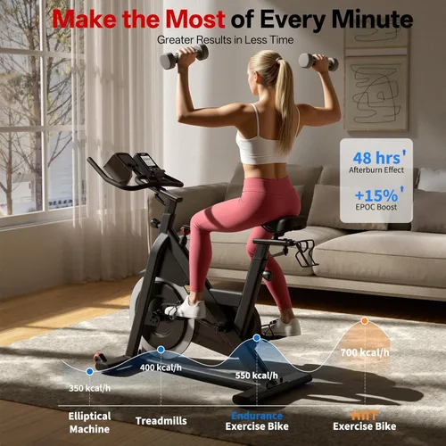 Miniatura 4 de JOROTO Exercise Bike, Magnetic Stationary Bikes for Home with 40LBS Flywheel, App Supported Indoor Bike with 350LBS Weight Capacity, Low X4S US