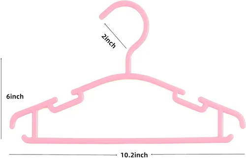 Miniatura 3 de Paquete de 100 perchas rosas para ropa de bebé, perchas de plástico para niños para armario, niño pequeño, bebé, niño, recién nacido, perchas