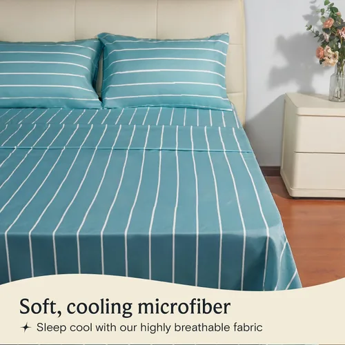 Miniatura 3 de LuxClub Juego de sábanas de 4 piezas tamaño Queen, con bolsillos profundos, sábanas de cama refrescantes sin arrugas, ropa de cama de hotel