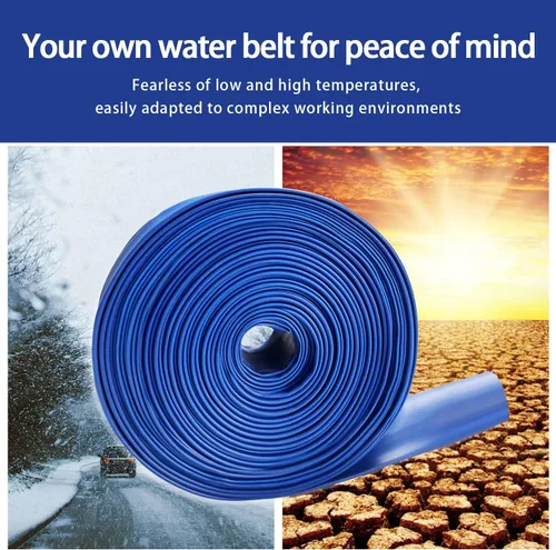 Miniatura 6 de YASHINE Manguera de PVC de 1-1/2"*50 pies, manguera de retrolavado para piscina, PVC azul reforzado de servicio pesado tipo Lay Flat para agua