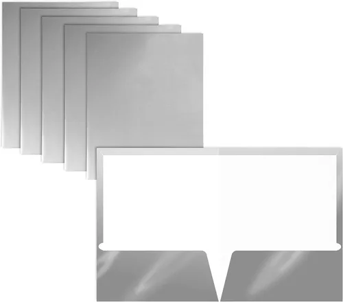 Miniatura 8 de Better Office Products Carpetas de papel azul laminado brillante de 2 bolsillos, tamaño carta, portafolios de papel azul, caja de 25