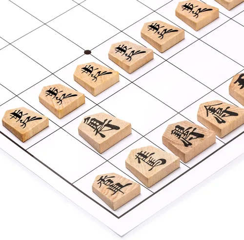 Miniatura 7 de Conjunto completo de piezas de madera de Shogi de ajedrez japonés o koma