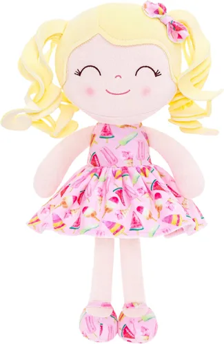 Miniatura 22 de Gloveleya Muñeca Baby Dolls Soft Rag Doll Baby Girl Regalos Curly Spring Girl - Naranja 9 pulgadas