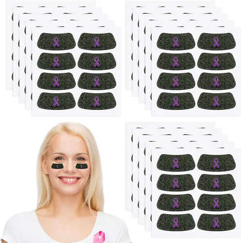 Miniatura 26 de Cholemy 120 pares de calcomanías negras de ojo a granel, calcomanías con purpurina de béisbol, fútbol, sóftbol, fiesta, accesorios para el día