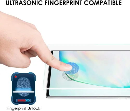 Miniatura 4 de Protector de pantalla de vidrio templado para Galaxy Note 10 Plus, juego de 3 unidades, reparación de arañazos, compatible con identificación
