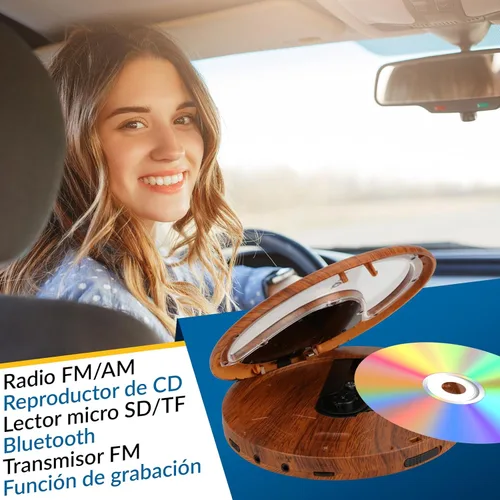 Miniatura 2 de KLIM Discover Wood + Reproductor de CD portátil Walkman con batería de larga duración + Nuevo + con auriculares + Radio FM + Reproductor de CD MP3