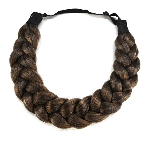Miniatura 9 de Diadema trenzada de 3 hebras de pelo sintético trenzado grueso grueso grueso elástico diadema ropa señoras belleza