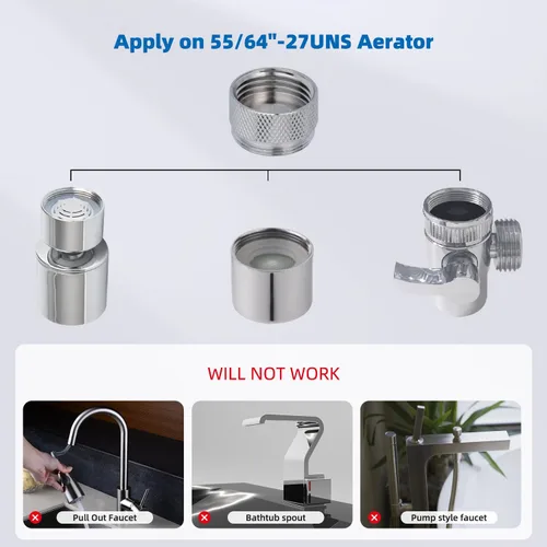 Miniatura 7 de iFealClear Kit de 18 piezas de adaptador de grifo de latón, adaptadores de aireador para fregadero de cocina con 4 piezas de herramientas de llave