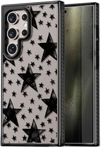 Miniatura 160 de Rosarnnah Funda compatible con Samsung Galaxy S24 Ultra, bonita estética, a la moda, divertida funda con estampado de gatito y gato, duradera a
