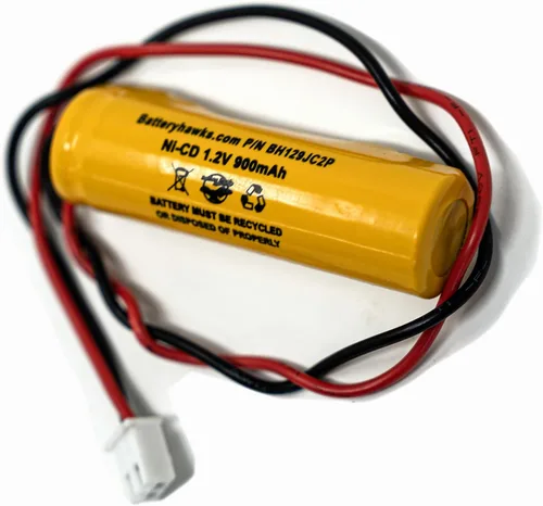 Miniatura 8 de (2 unidades) 1.2v 900mAh AA Ni-CD señal de salida luz de emergencia NiCd batería reemplazo ELB CS01 EXR LED EL M6 AA900mAh OSA268 conector blanco