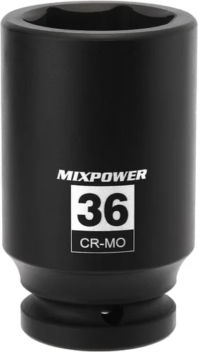 Miniatura 9 de MIXPOWER Juego de 6 puntos de 3/4 de pulgada de accionamiento profundo de impacto de casquillo - 33mm (métrico), CR-MO, casquillo de tuerca de eje