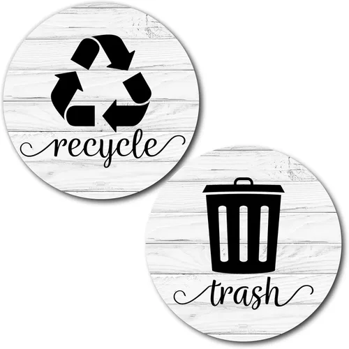 Miniatura 9 de Imanes rústicos de basura y reciclaje, imán de reciclaje de granja de 3.5 pulgadas para basura, calcomanías magnéticas de reciclaje para cubo