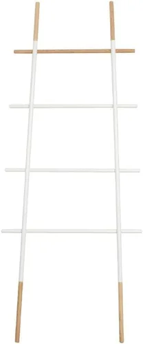 Miniatura 7 de Toallero independiente para escaleras, ahorro de espacio, madera antiarañazos, para uso doméstico, color blanco