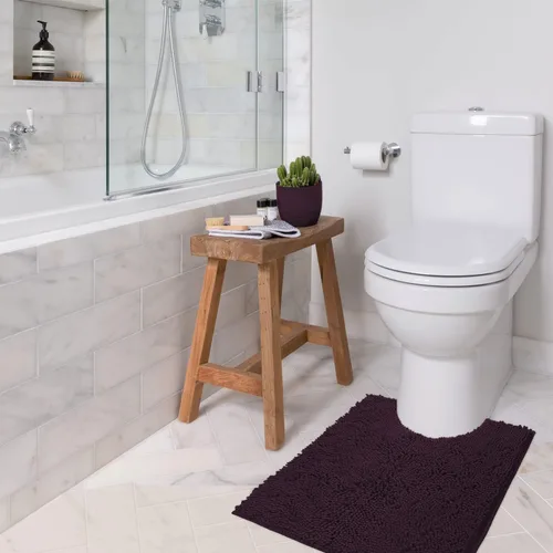Miniatura 176 de LuxUrux Tapete de microfibra afelpada, de felpilla extrasuave, pelo largo de 1 pulgada, muy absorbente, para baño o ducha, lavar y secar a máquina
