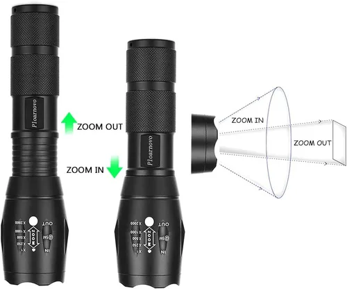 Miniatura 2 de Linterna de caza – Luz de mano LED verde – Zoomable, resistente al agua y a los golpes, luces de caza nocturna para pesca, cerdo, cerdo, coyote