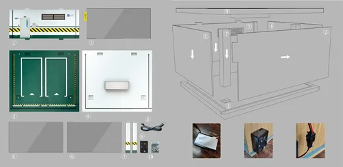 Miniatura 6 de Vitrina de garaje de coche fundido a presión a escala 1:24 con cubierta acrílica transparente e iluminación LED para 3 espacios de estacionamiento