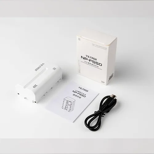 Miniatura 9 de VILTROX Paquete de 2 baterías NP-F550 y cargador de pared para cámara Sony NP F530 F550 F970 F960 F770 F750 F330 TR516 TR716 TR818 TR910 TR917, luz