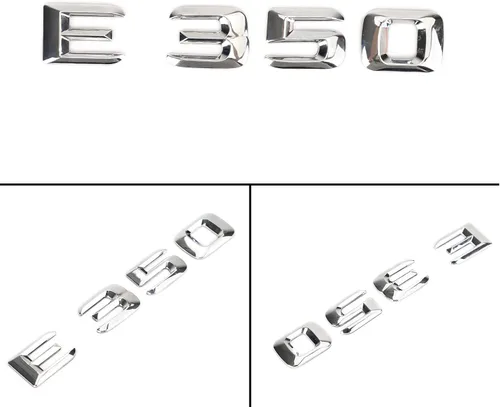 Miniatura 3 de MAD HORNETS Emblema E350 - Adhesivo con letras y números, placa de identificación para E350, cromada