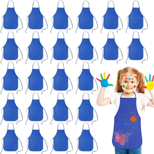 Miniatura 16 de KUUQA 16/24/30/36/40Pcs Delantal para pintar para niños, delantal de pintura para niños, delantal de arte para niños para suministros de pintura