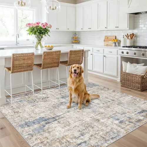 Miniatura 26 de Alfombra antideslizante lavable de 2 x 3 pies - Alfombra suave de pelo bajo para cocina, entrada y dormitorio - Tapete moderno para puerta