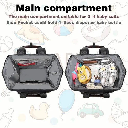 Miniatura 4 de Jiefeike Mochila para pañales para bebés, niños y niñas, bolsas de pañales portátiles para bebé, mochila para papá y mamá, bolsa de pañales