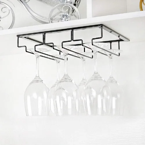 Miniatura 6 de FOMANSH Estante para Copas de Vino - Soporte para Copas de Vino debajo del Gabinete, Organizador de Metal para Copas de Vino y Vasos, Colgador