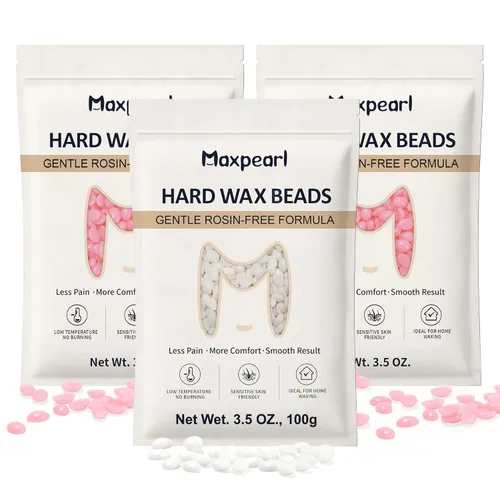 Miniatura 15 de Maxpearl Perlas de Cera Dura, 300g Granos de Cera para Depilación para Bikini Brasileño, Cara, Cejas, Axilas, Brazos, Pecho, Espalda, Piernas, Verde
