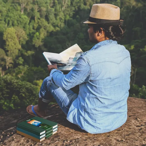 Miniatura 6 de Mooliwe Diario de viaje de acuarela, cuaderno de bocetos de acuarela de 5 x 5 pulgadas, 13.56 oz/m², de algodón de prensa en frío, para pintor