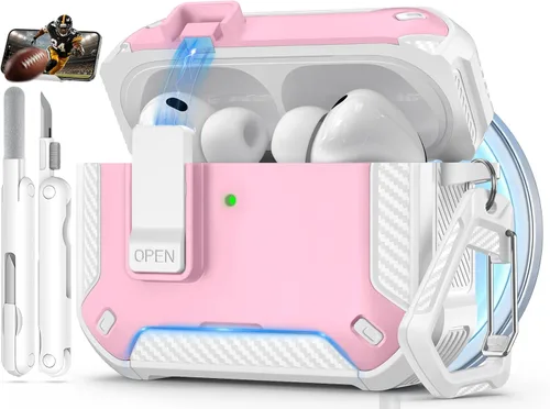 Miniatura 42 de Funda para AirPods Pro de 2 generación con soporte para teléfono, diseño de interruptor automático de protección completa contra caídas con kit