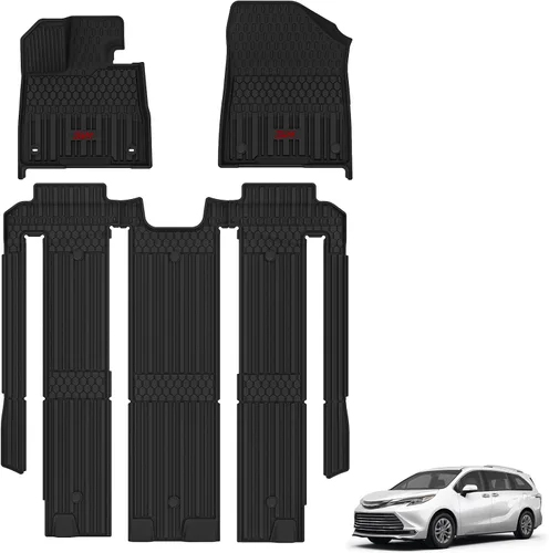 Miniatura 21 de Alfombrillas de Piso 3W Compatibles con Toyota Tundra 2014-2021 (Solo para Cabina CrewMax), Revestimiento de Piso de TPE para Todo Clima con Ajuste