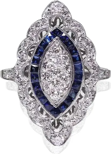 Anillo de plata de ley 925 brillante con diamantes de zafiro, corte lágrima, circonita cúbica, anillos de compromiso de eternidad, anillo de boda