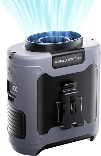 Miniatura 9 de Aristide Ventilador de cintura portátil, ventilador de clip de cintura recargable de 10000 mAh, 16000 RPM con tiempo de trabajo máximo de 24 horas