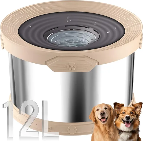 Miniatura 11 de UPSKY Cuenco de agua para perros sin derrames 8L acero inoxidable, 2.1 galones gran capacidad cuencos para perros a prueba de derrames