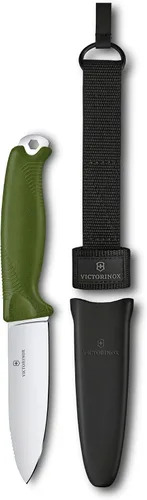 Miniatura 8 de Victorinox Venture Cuchillo de Hoja Fija Full Tang de Acero Inoxidable para Exteriores - Mango Negro Duradero, Cuchillo del Ejército Suizo Ideal