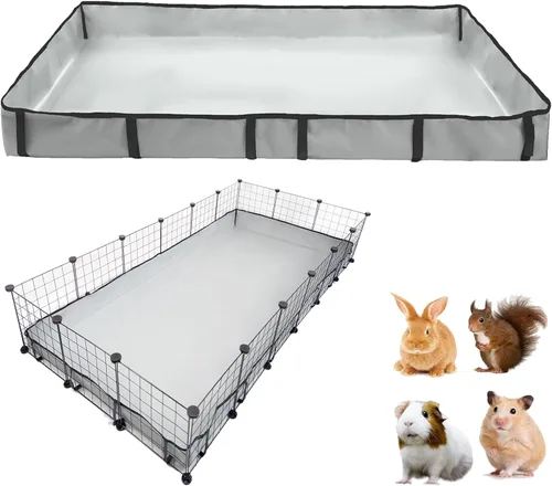 Miniatura 20 de DZWLKJ Forro de jaula de conejillo de indias, base impermeable y lavable, 28 x 56 pulgadas, adecuado para conejos, chinchillas, erizos, hurones
